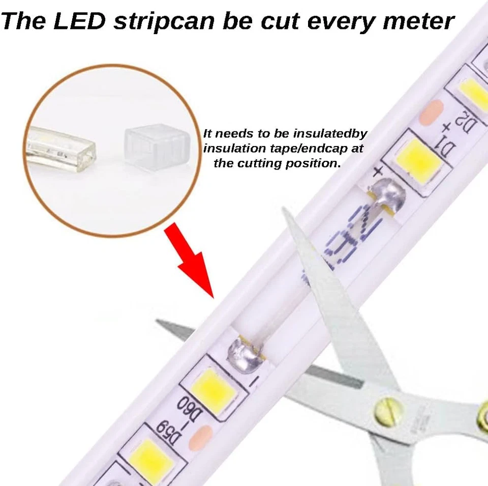 IP67 5730 Bianco Freddo Strisce LED 220V 20 Metri IP67 AC 220 V 120 Led/M 6000K - Immagine 2 di 4