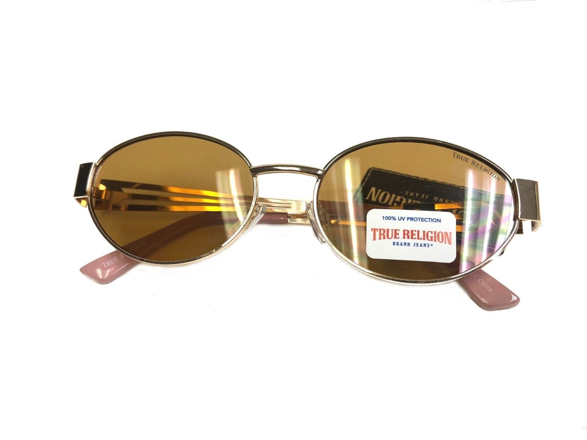 NWT Womens Sunglasses True Religion TR12474 1KK Gold/Pink 