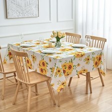 Sunflower Tablecloth Rectangle Floral 84" x 60" Rectangular V54-sunflower
