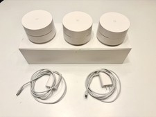 Google Nest WiFi Router Three Pack First Gen with Two Power Cables and Box