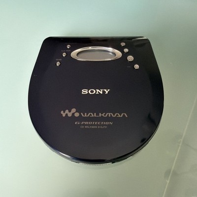 SONY CD Walkman D-EJ721 G-Protection Portable CD Player Navy Blue - TESTED WORKS