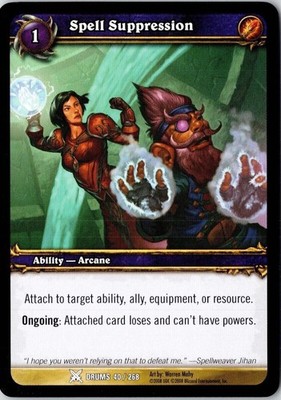 Spell Suppression Drums 40 / 268 Warren Mahy 2008 World of Warcraft CCG TCG