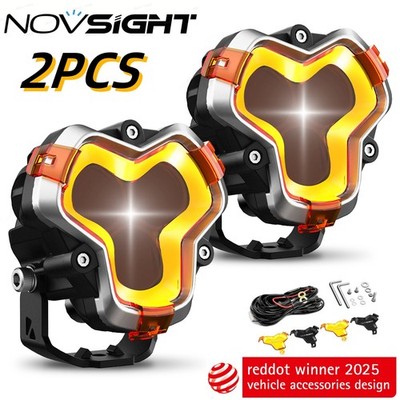 NOVSIGHT 3'' LED Pod Light Work Bar Flood Offroad Driving Lights for Pickup Truck