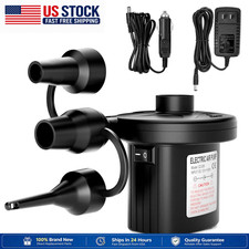 2-Way Electric Air Pump w/Car Charger, Inflate Deflate for Mattress Pool Float