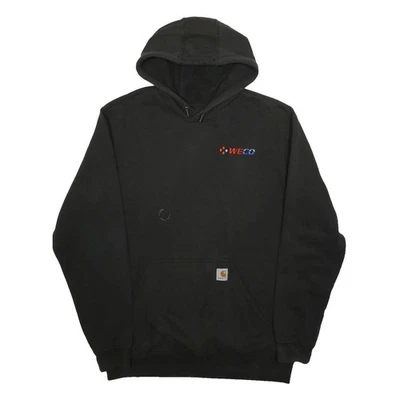 CARHARTT Hoodie WECO Homme Noir L Coton Mélangé Travail Décontracté - Photo 1/4