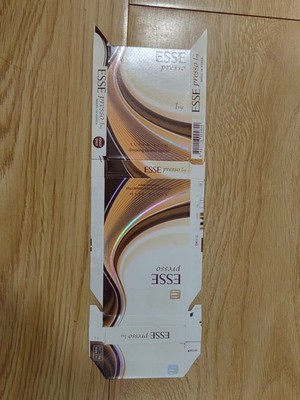 opened empty cigarette Hard pack--100 mm-South Korea--ESSE-coffee