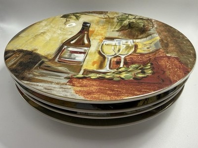 The Sakura Table Classico Silvia Vassileva Wine & Cheese Dinner Plates Set of 4
