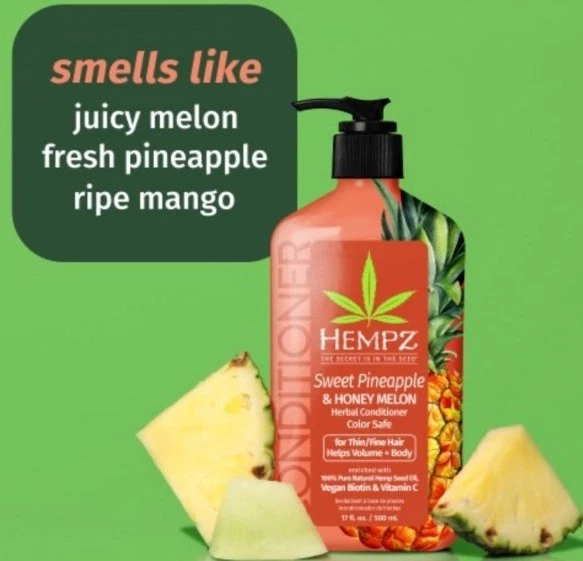 Acondicionador Biotina Cáñamo - Piña Dulce y Melón Miel, Paquete de 4 17 Onzas Líquidas Foto 3 de 4