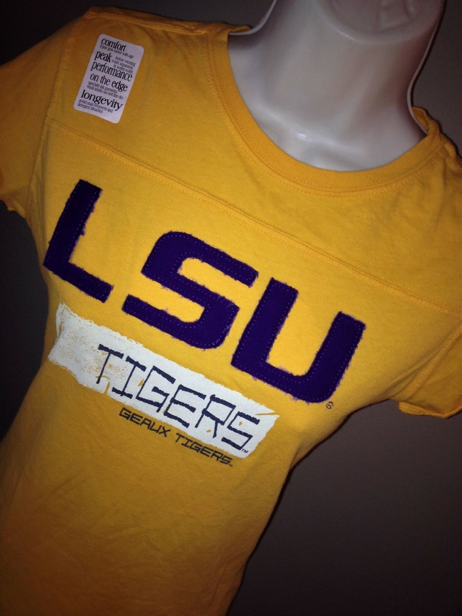 Womens LSU Geaux Tigers TOP M NEW Medium FITTED TEE NWT Shirt