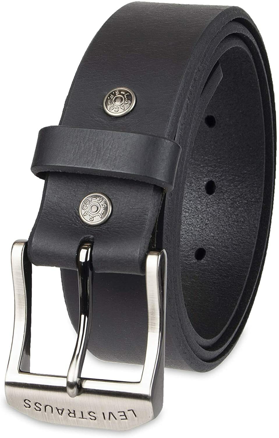 Levis Mens Leather 1 1/2 Inch Beveled 