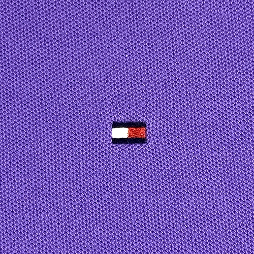 Tommy Hilfiger Hombres L Polo Púrpura Bandera Informal Manga Corta - Imagen 4 de 9