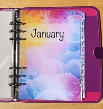 Filofax A5 Organiser Planner - Bubble Design Monthly Dividers Jan-Dec  Laminated