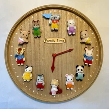 Sylvanian Families New Wooden Wall Clock “Family Time” Unique Gift