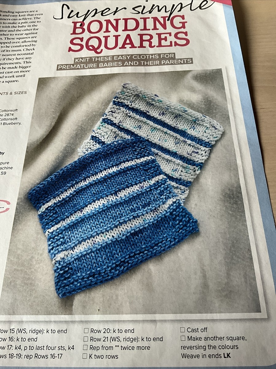Quick Easy Premature Baby Bonding Squares Knitting Pattern UK - Main Image