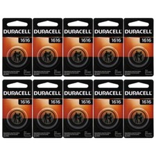 10 x 1616 Duracell Coin Cell Batteries - Lithium 3V - CR1616, DL1616,ECR1616 