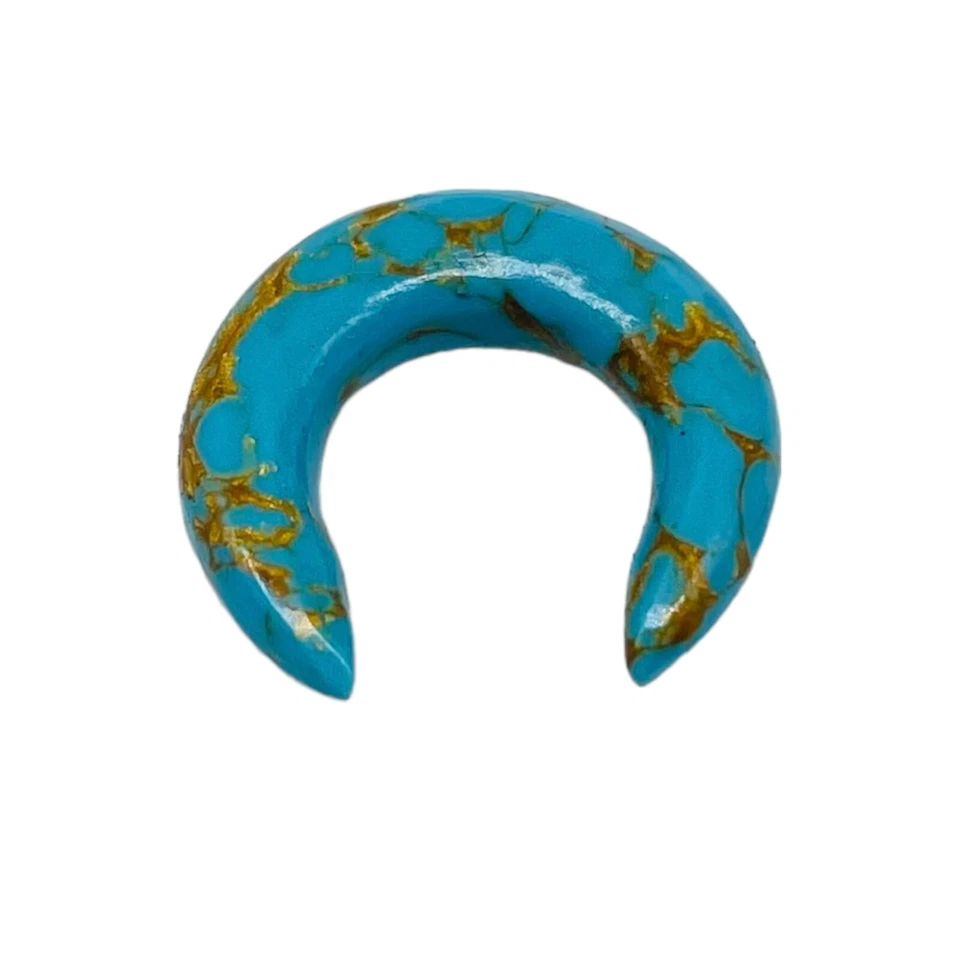 Blue copper Turquoise Organic Stone , Septum Pincher size 12g to 5/8'and custom - Image 2 of 4