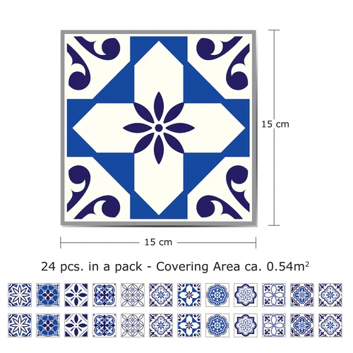 24-96Pcs Moroccan Tile Stickers Kitchen Bathroom Self-adhesive Wall DIY Decor - Picture 7 of 16
