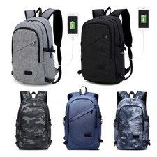 Unisex School Large Backpack Travel Rucksack Shoulder Laptop Bag USB Travel Bags