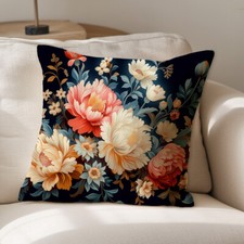Vintage Peonies Throw Pillow with Insert, 2 sizes, French Country Accent Pillow