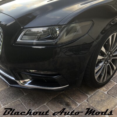 Tail Light Blackout Kit Smoked Vinyl Tail Light Blackout Overlay Kit For 2017-2020 Lincoln Continental + Reflectors Tail Light Tint