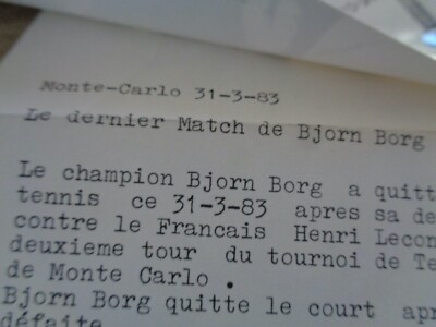 Tennis - Photo De Presse - Dernier Match De Bjorn Borg - 1983
