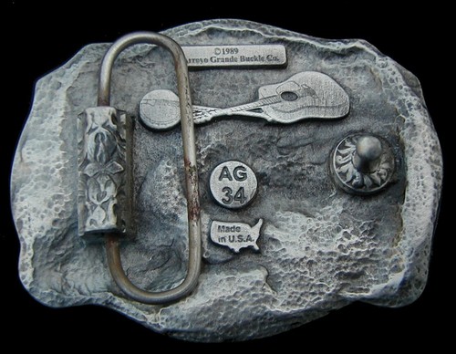 COUNTRY MUSIC BELT BUCKLE SISKIYOU PEWTER & ENAMEL NEW - Picture 2 of 2