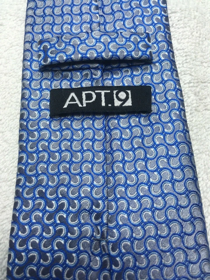 APT 9 CORBATA HOMBRE AZUL Y GRIS 3,5 X 59 NUEVA SIN ETIQUETAS Foto 4 de 4