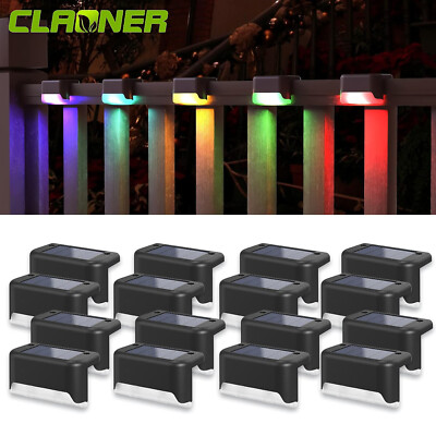  4-16pcs Solar LED Deck Lights Path Garden Patio Pathway Stairs Step Fence Lamp