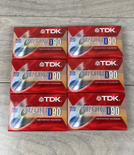 Lot of 6 TDK Superior D90 Audio Cassette Tapes Normal Bias Brand New Sealed
