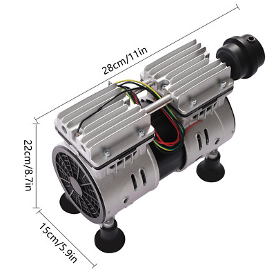 550W Oilless Diaphragm Vacuum Pump Industrial Oil Free Vacuum Pump 2 Cylinders