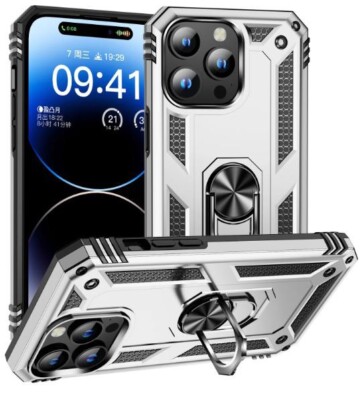 For iPhone 16 Pro Max Plus Shockproof Kickstand Case Phone With Screen Protector