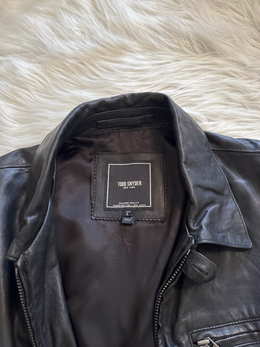 Todd Snyder Leather Cafe Racer Jacket Black Large | eBay
