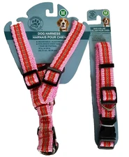 Greenbrier Kennel Club ADJUSTABLE DOG HARNESS & COLLAR SET Size MEDIUM Pets Pink
