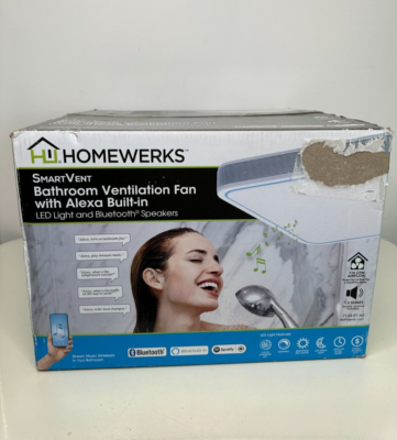 HomeWerks 110 CFM LED Light Ceiling-Mounted Bathroom Exhaust Fan with Alexa  New 820633001065 | eBay