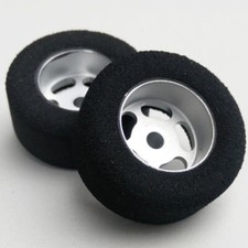 NEW H R Racing HR1201 27 x 12mm Foam Tire with Wheel 1/8 Axle 2 1:24 Slot Car