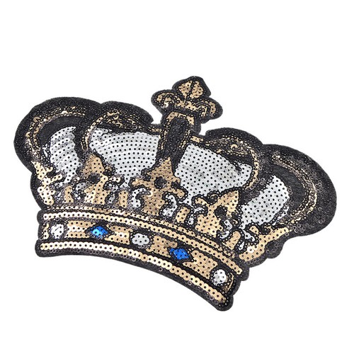Hágalo usted mismo Parche de pegatinas de lentejuelas en forma de corona Ropa de hierro Bolso bordado Insignia Decoración - Imagen 2 de 6