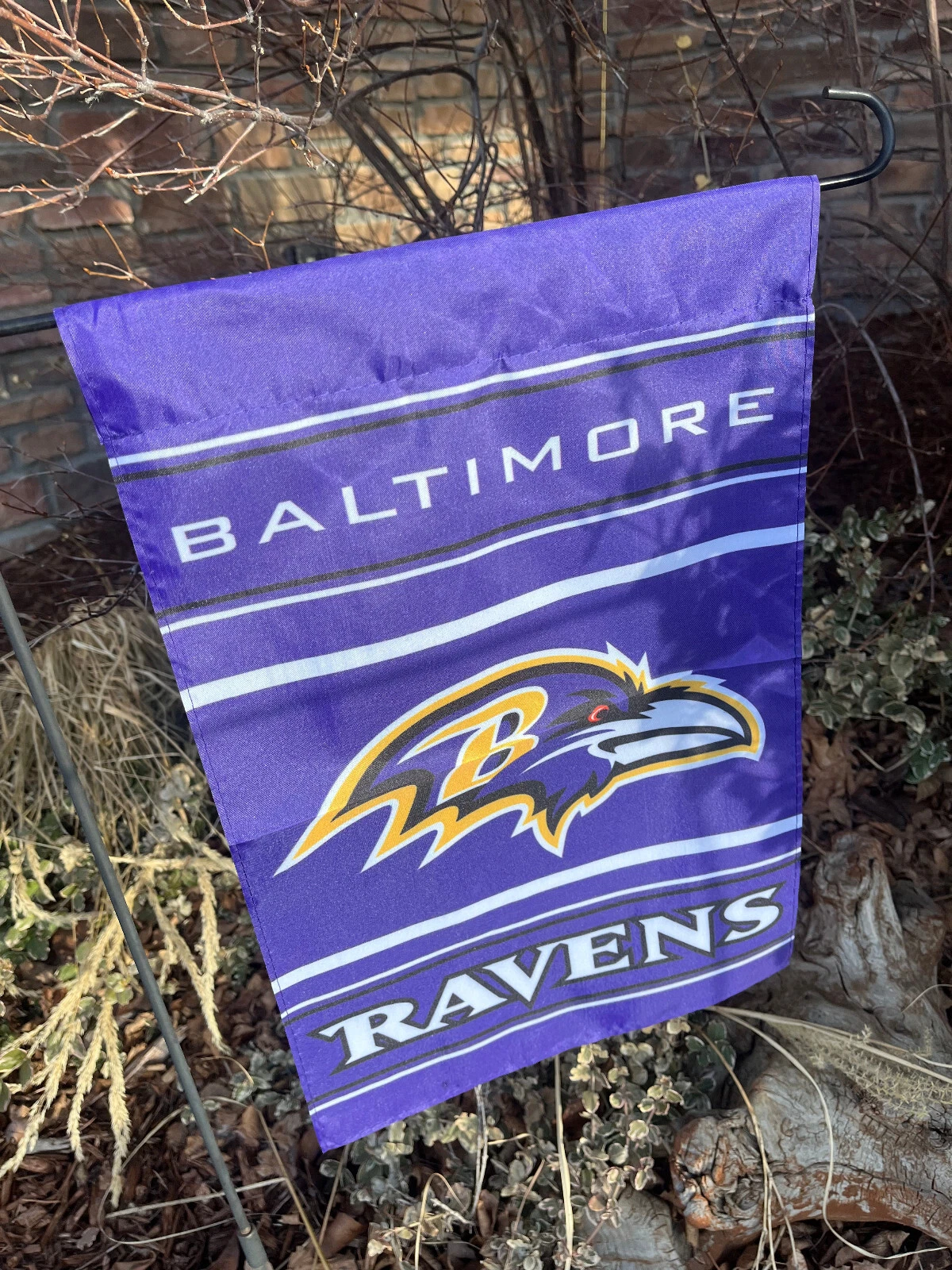 Baltimore Ravens Double Sided Garden Flag 12 x 18