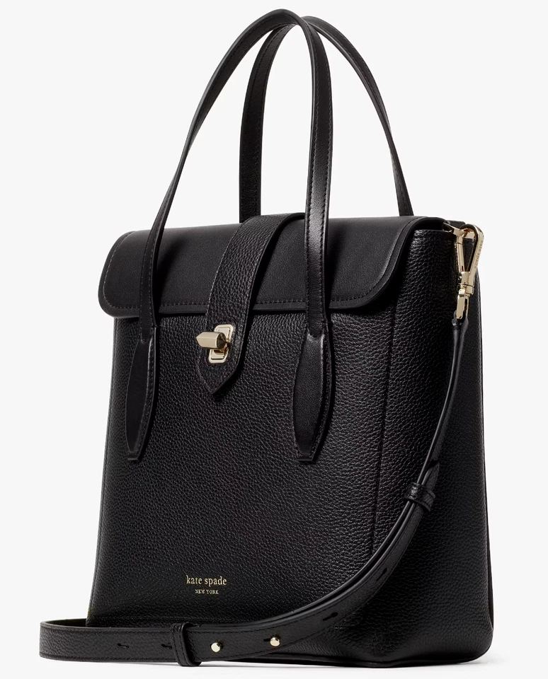 Borsa tote Kate Spade Essential North South in pelle nera PXR00270 Borsa a tracolla Nuova con etichette