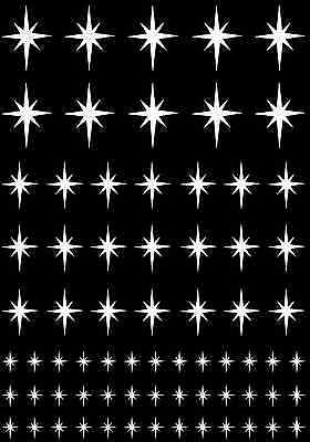 Stars 5" X 3-1/2" Card White Fused Glass Decals 16CC706