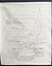 TRI CHEM Sailboat #2023 Liquid Embroidery Picture to Paint 16" x 20" New 1970s