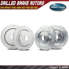 4x Front & Rear Drilled Brake Rotors for INFINITI FX50 M35h M37 M56 Q50 Q60 Q70L