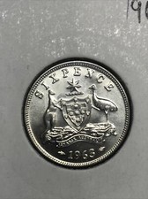 Australian 1963 SIXPENCE  OUT OF MINT ROLL CH UNC +