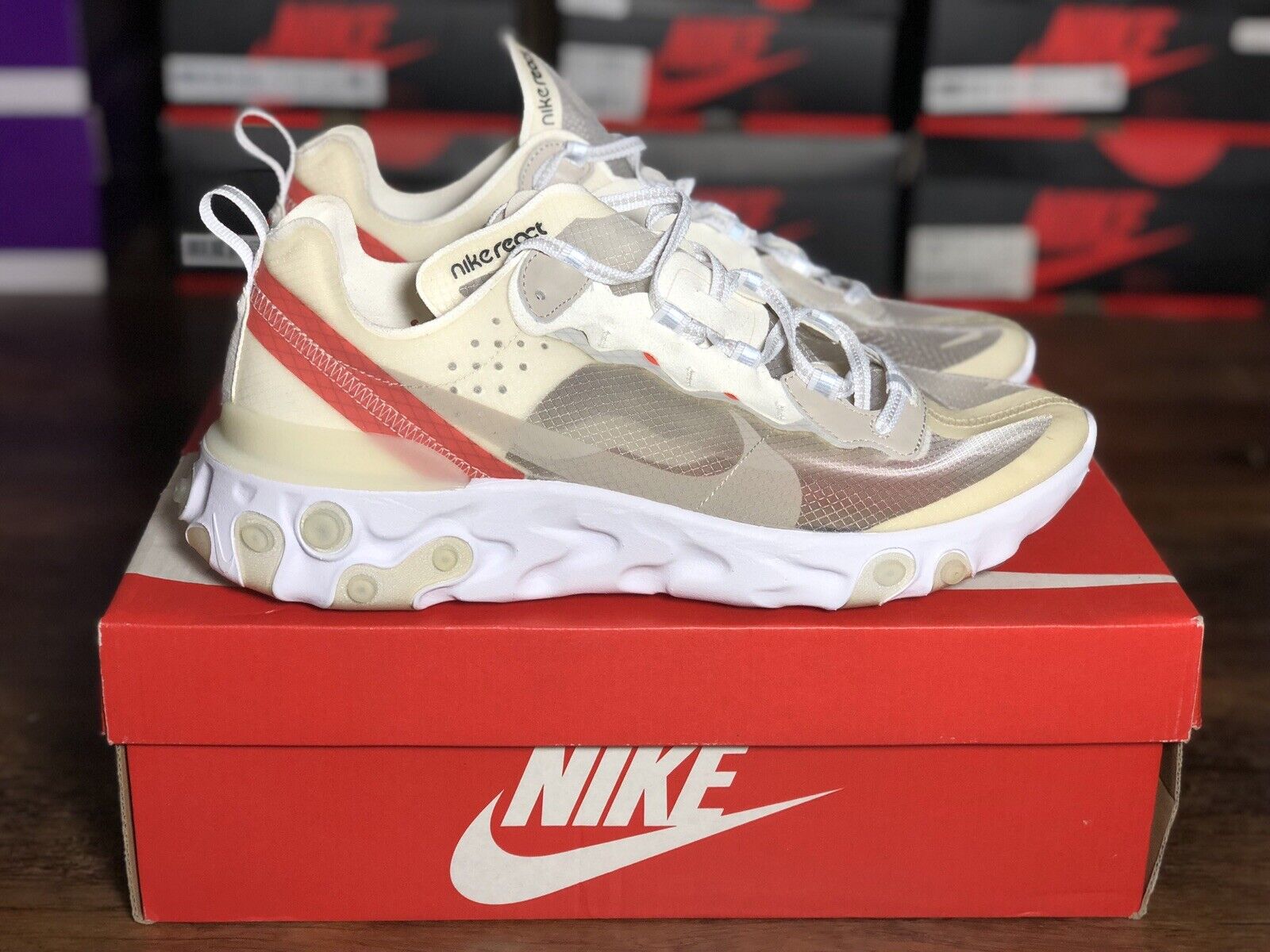 meditación Partina City Franco Nike React Element 87 ' Sail Light Bone ' - Size 10 - AQ1090-100 | eBay