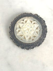 950 STERLING SILVER CARVED MOTHER OF PEARL STAR OF BETHLEHEM BROOCH/PENDANT