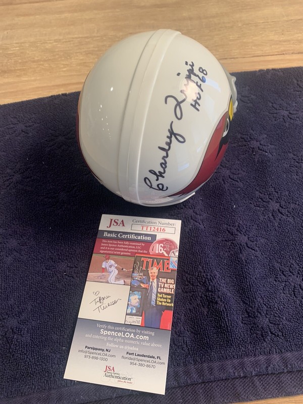 Charley Trippi HOF 68 Autographed Authentic Cardinals Mini Helmet JSA COA & Case