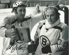 BOSTON BRUINS EDDIE JOHNSTON SIGNED 8x10 PHOTO STANLEY CUP GOALIE 2 w/COA
