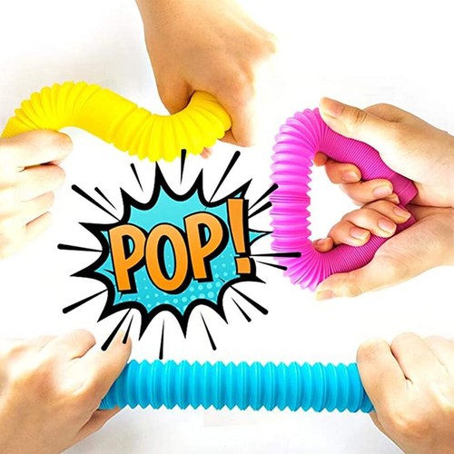 10 x jouets Fidget Pop Tube pour enfants adultes tuyau extensible outil sensoriel soulagement du stress - Photo 6/17