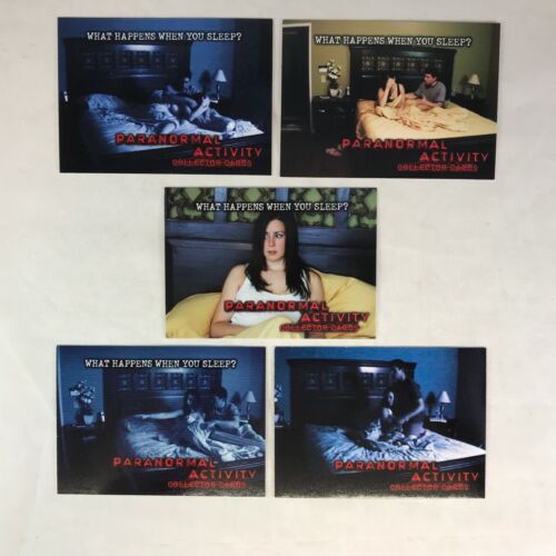 PROMO CARDS: PARANORMAL ACTIVITY (Breygent) 5 DIFFERENT w/ 2 ALBUM PROMOS - Picture 1 of 3