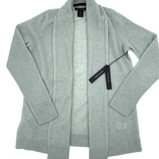 Tahari PURE LUXE Cashmere Open Front Cardigan Jade Green S;NWT159