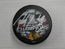 PATRICK SHARP SIGNED 2015 STANLEY CUP CHAMPIONS CHICAGO BLACKHAWKS PUCK BAS COA